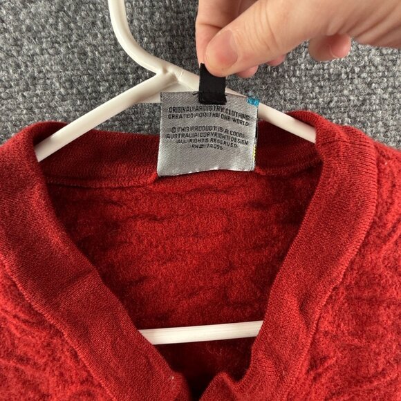 COOGI Women Pure New Wool Cardigan Sweater Red Buttons Pockets Knit Soft ~med - Picture 11 of 16